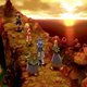 Serge and Kid face Termina guards on the cliff.